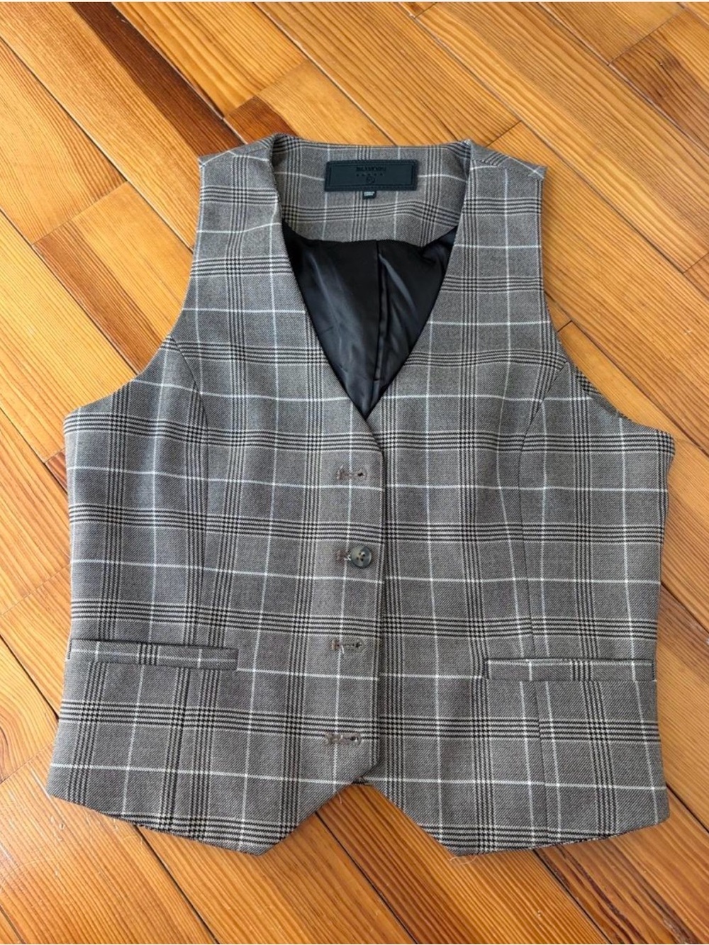Blank NYC Gray Plaid Women's Vest